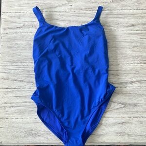 Athleta flattering one-piece bathing suit. Royal blue, size M. Gently used.